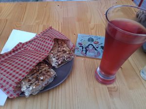 Sandwich and Kombucha at Pumpkin Cafe in Antalya