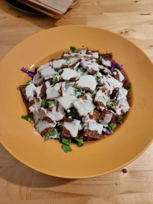 Salad with tempeh #Veganuary at Pumpkin Cafe in Antalya