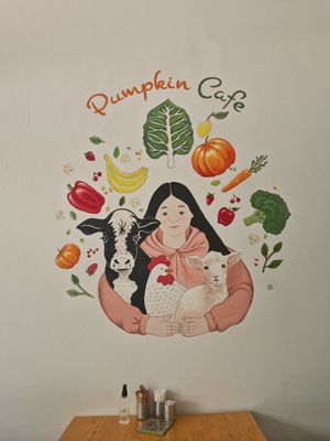 Wall art. at Pumpkin Cafe in Antalya
