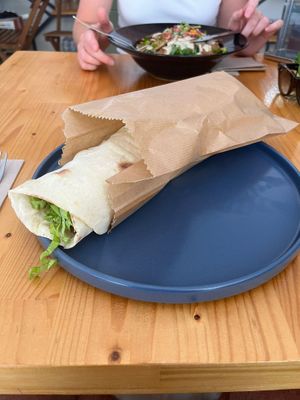 Tempeh salad wrap. at Pumpkin Cafe in Antalya