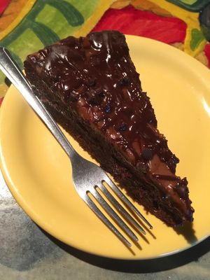 chocolate cake at Eden Alley Cafe in Kansas City