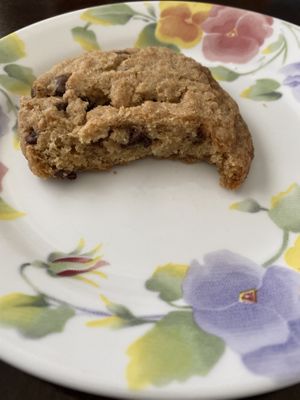 Couldn’t wait to get home, had to try this choc chip cookie   at Baked Vegan Sweets in Long Beach