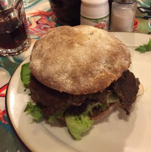 walnut burger at Revel! in Auckland