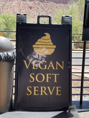 Sign advertising soft serve   at FeelLove Coffee in Springdale