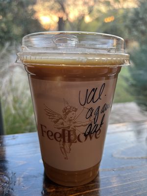 One of the many vegan coffees   at FeelLove Coffee in Springdale
