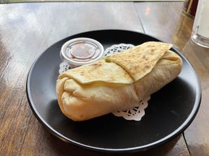 Vegan sausage breakfast burrito   at FeelLove Coffee in Springdale