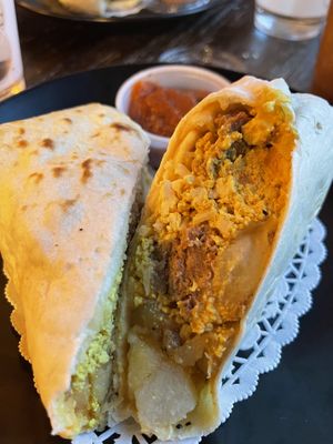 Vegan sausage breakfast burrito  at FeelLove Coffee in Springdale