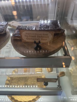Vegan Salted Tahini Caramel Bar  at FeelLove Coffee in Springdale