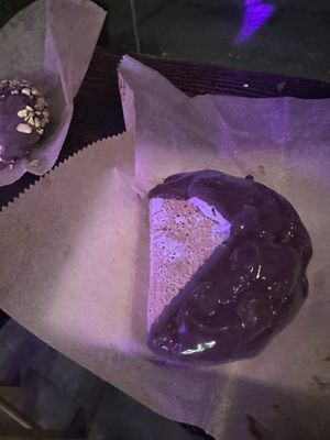 Vegan blueberry lavender taco  at Rocko's Ice Cream Tacos in Santa Clara