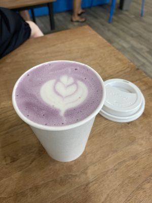 Ube latte  at 1 Oz Coffee in Mountain View