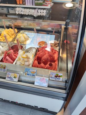 Vegan melon and hazelnut ice cream at Heladeria El Abuelo in Tenerife