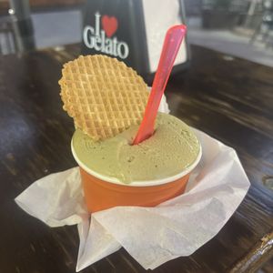 Pistachio  at Gelateria Al Cassaro in Palermo