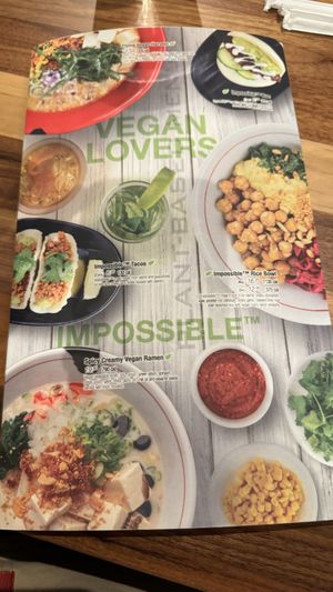 Vegan options  at JINYA Ramen Bar in Reston