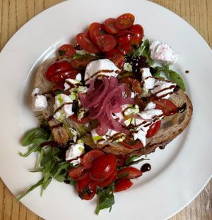 Vegan Brushetta at The Rhubarb Shed in Sheffield