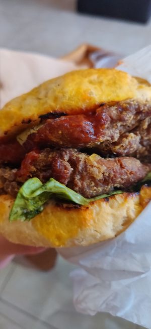 Seitan chickn burger at The Forest in Oroklini