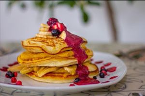 Vegan Pancake stack at The Forest in Oroklini
