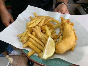 Vegan Fish and Chips at The Forest in Oroklini