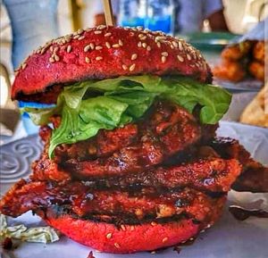 Seitan made from scratch The Vegan katsamoto a take on crispy chilli beef  at The Forest in Oroklini