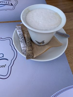vegan latte at Terpsi N Oia in Santorini