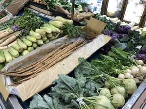 Kohlrabi!! And lots of other great things:) at Monterey Market in Berkeley