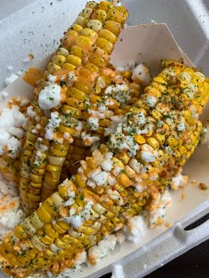 Side of corn ribs with vegan feta  at Your Vegan Chef in Dayton