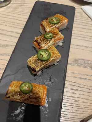 Aburi sushi  at MILA in Vancouver