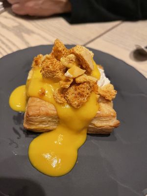 Mango cheesecake  at MILA in Vancouver