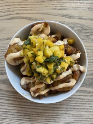 Jerk smashed chips  at MILA in Vancouver