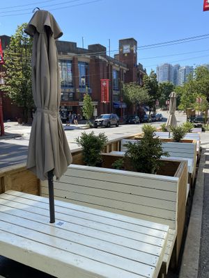 Nice outdoor dining  at MILA in Vancouver