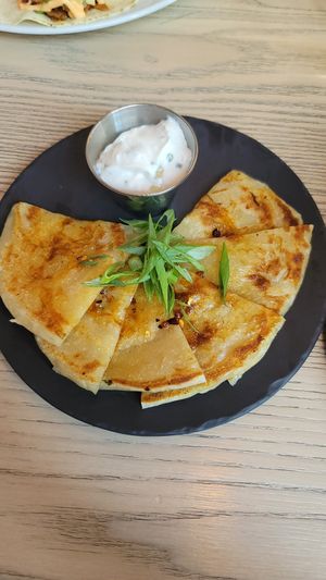 Sour Cream & Scallion Pancake at MILA in Vancouver