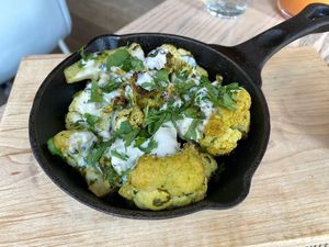 Cauliflower skillet  at MILA in Vancouver