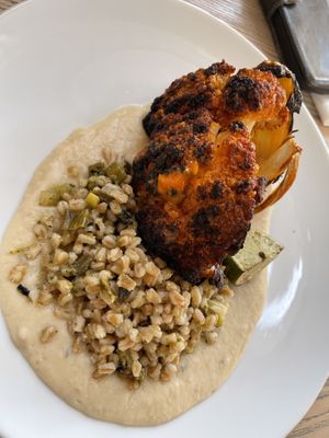 Gojujang cauliflower   at MILA in Vancouver