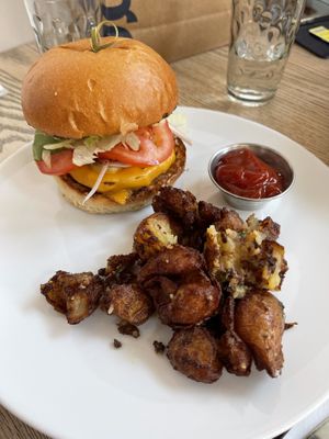 Smash burger  at MILA in Vancouver