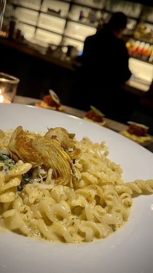gF artichoke pasta  at MILA in Vancouver