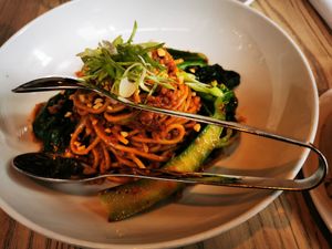 Dan dan noodles at MILA in Vancouver