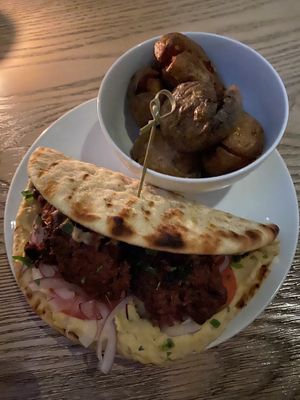 Kebab pita - beaaaautiful textures and flavours   at MILA in Vancouver