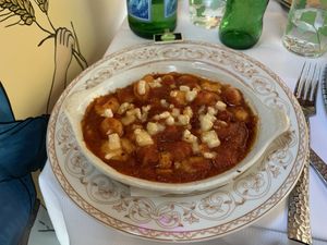 Gnocci with Vegan cheese at Ciro and Sons in Florence