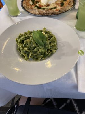Vegan tagliatelle with pesto  at Ciro and Sons in Florence