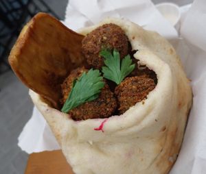 Falafel pita at Nimi's in Bogota