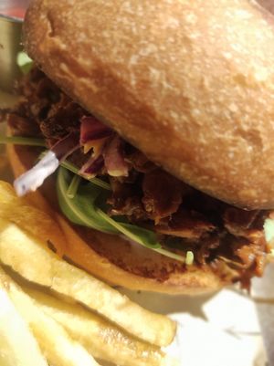 Mushrooms burguer at Vrutal - Poblenou in Barcelona