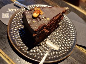 Triple chocolate cake at Vrutal - Poblenou in Barcelona