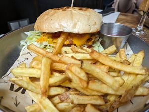 Double smash burger at Vrutal - Poblenou in Barcelona
