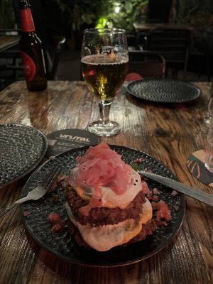 Fried green tomatoes  at Vrutal - Poblenou in Barcelona