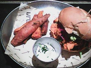 Delicious flavor and wonderful texture accompanied by sweet potatoes. at Vrutal - Poblenou in Barcelona