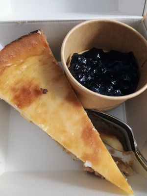 Cheesecake with fruit topping. at Vrutal - Poblenou in Barcelona