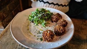 Celeriac and walnut croquettes  at The Nut and Nettle in Bridlington