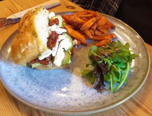 Foccacia sandwich at The Nut and Nettle in Bridlington