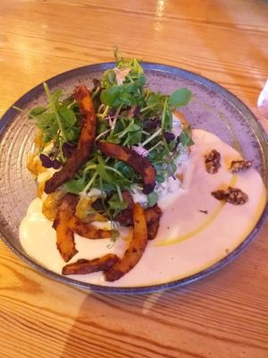 Savoury waffle at The Nut and Nettle in Bridlington