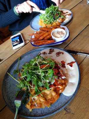 Smokey 'cheese' waffles 😋 at The Nut and Nettle in Bridlington