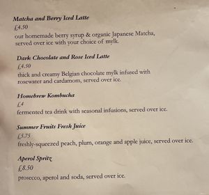 Cold drinks  at The Nut and Nettle in Bridlington